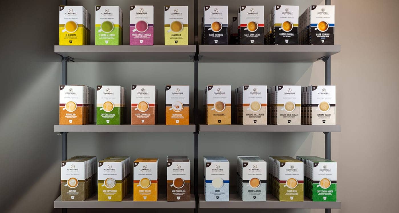 Capsule Compatibili Nespresso®* a marchio Compatibile Italiano in negozio.